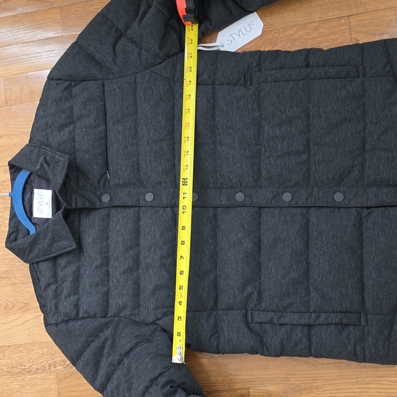 STYLUS BRAND MENS DARK GRAY HEATHER SNAP FRONT WINTER COAT SIZE MEDIUM - Picture 10 of 15